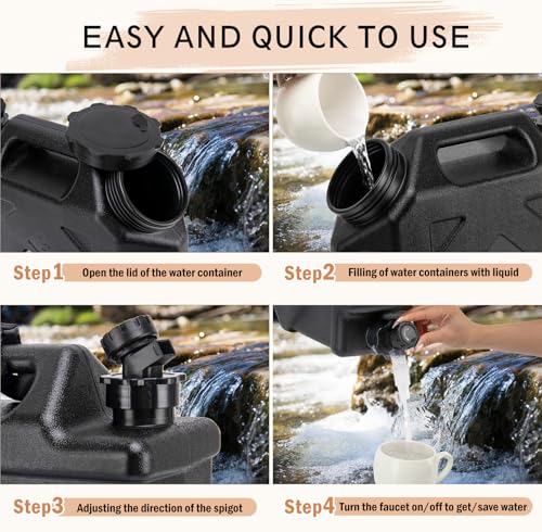 Camping Water Jug, 2.6 Gallon (10L) Camping Water Container, Portable Emergency Campings Water Tank, BPA Free Water Storage With Spigot No Leakage For Camping, Outdoor Hiking, BBQ, Picnic - Image 6