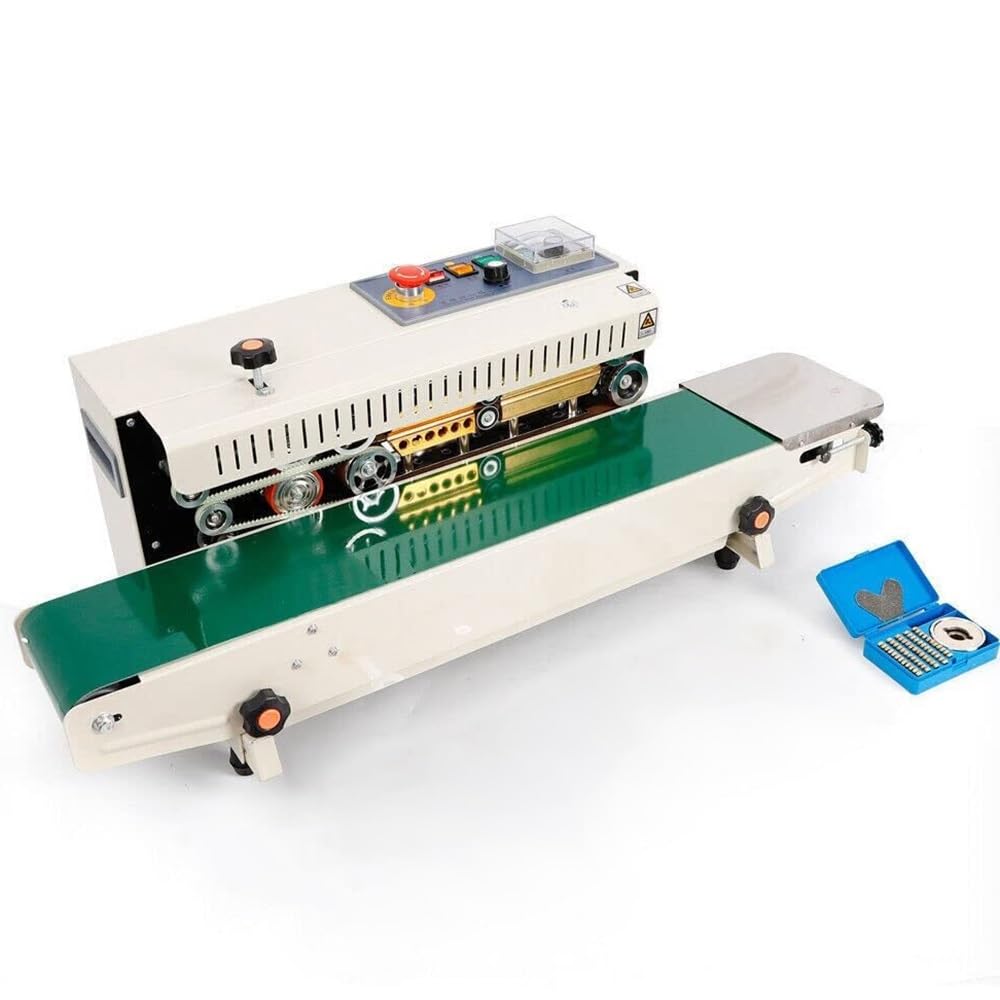 IUokLU Continuous Sealing Machine,Automatic Plastic Band Sealing Sealer Machine W/Digital Temperature Control,Horizontal Continuous Sealer