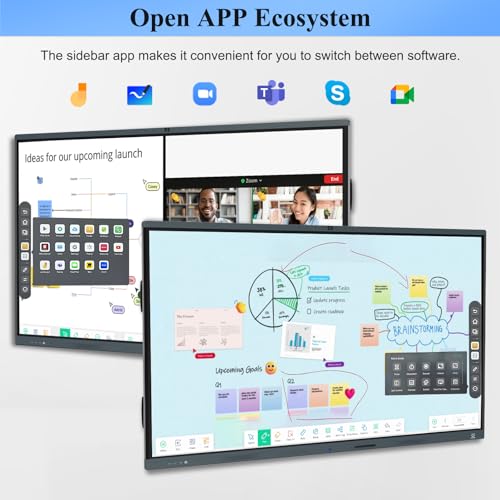 Image of 86'' Smart Board, 4K Touch Screen Interactive Whiteboard Display, AI Camera with 8 Mics, Android 13.0 8+128G, All in One Smartboard for Classroom Office Home (Board+Wall Mount)
