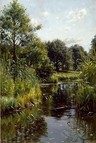 Impressions d'art mural Schilf Am See affiche de qualité Peder Monsted