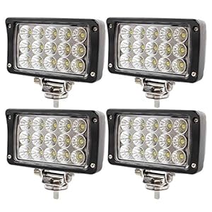 BRIGHTUM 4 X 45W LED Offroad Arbeitsscheinwerfer weiß 12V 24V Reflektor worklight Scheinwerfer Arbeitslicht SUV UTV ATV Arbeitslampe Traktor Bagger LKW KFZ (4 Stück)