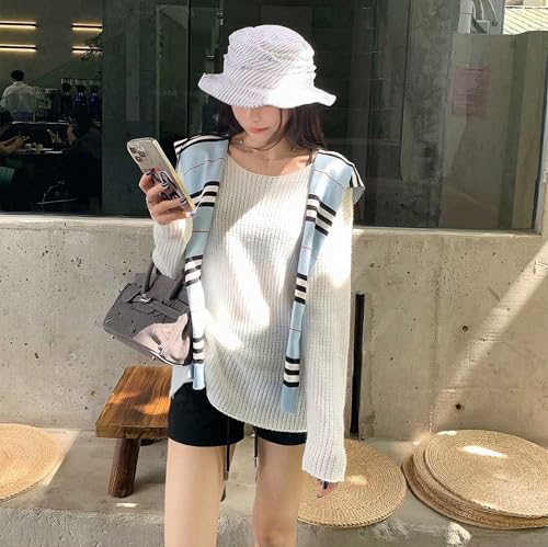 Image of WaJuemy Sweater Shawl Wraps for Women Sweater Knitted Knotted Shawls Travel Casual Scarf Cape Shoulder Tops Fashion Wrap