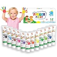 BLOT Kinder Fingerfarben mit 12 Farben (36 ml), Ungiftige & Auswaschbare Kinderfingerfarben, Babyfreundliche Farbe für Hände und Füße, Künstlermaterial für Kinder, Ab 3+