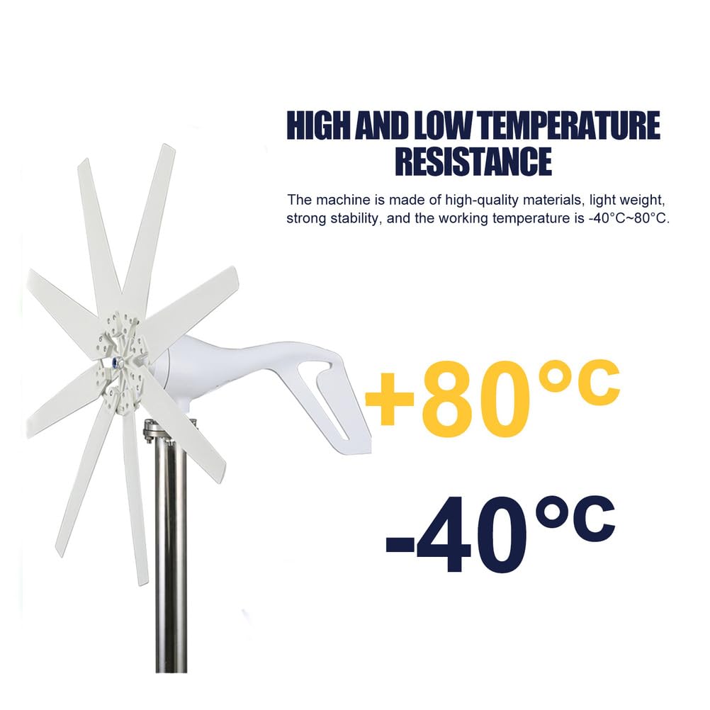 Generatori eolici ad ASSE Verticale da 6000 W per Kit per Uso Domestico, generatore a turbina eolica Piccolo Mulino a Vento 12V-220V per terrazza/Chalet/Barca da Pesca/Camper