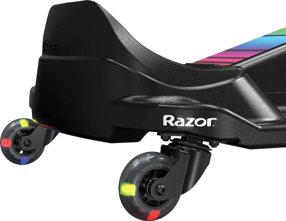 Razor Crazy Cart Shift Lightshow Go-Kart Elettrico al Litio con Ruote Illuminate, velocità Fino a 8 miglia orarie per Bambini di età Superiore ai 6 Anni