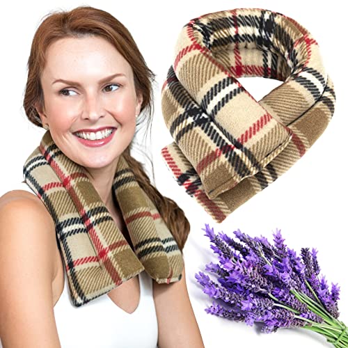 Sunnybay Microwave Heating Pad, Microwavable Heated Neck And Shoulder Wrap, Anti-Anxiety Weighted Moist Heat Or Ice Pack With Flaxseed And Lavender, Fsa Hsa Approved, 26X5 Inches, London #TOP12