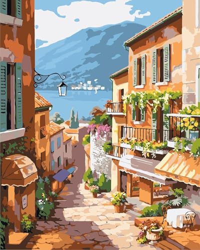 HZYH Paint by Number for Adults Beginner Scenery Paint by Numbers Garden Paint by Numbers Kits Suitable for Home Wall Decoration 16x20 Inch