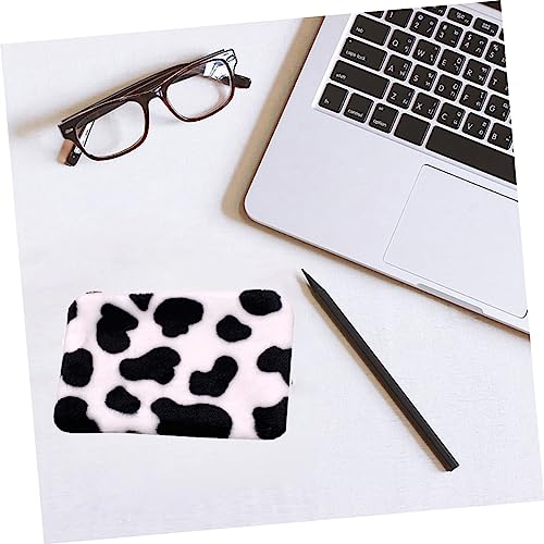 3pcs Cartoon Plush Coin Purse Cow Theme Adorable Coin Storage Purse Comfortable and Convenient3