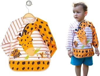 Baby Long Sleeve Liquid Proof Food Apron, Waterproof Activity Apron (6-24 months)