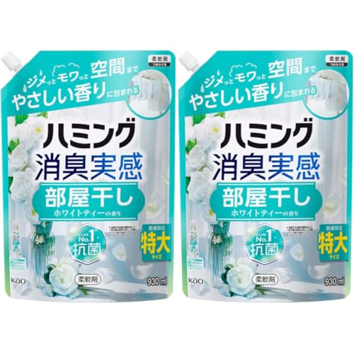 【まとめ買い】ハミング 消臭実感 部屋干し ホワイトティーの香り 詰替用 930ml ×2袋