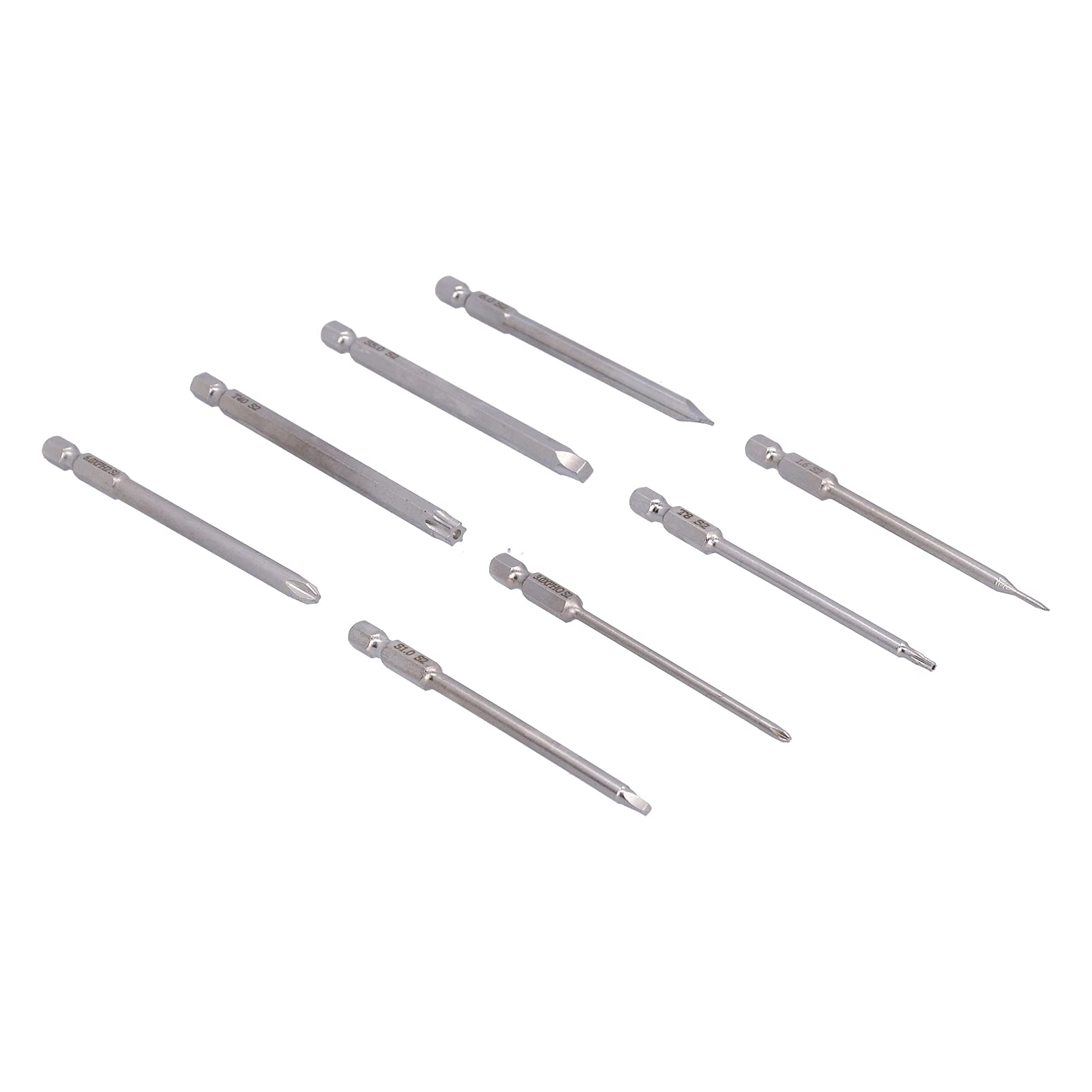 Set di 30 punte per cacciavite magnetiche, punte in acciaio S2 con scatola di conservazione, a forma di stella, a croce e a quadrata, compatibili con avvitatori e trapani elettrici (150 mm)