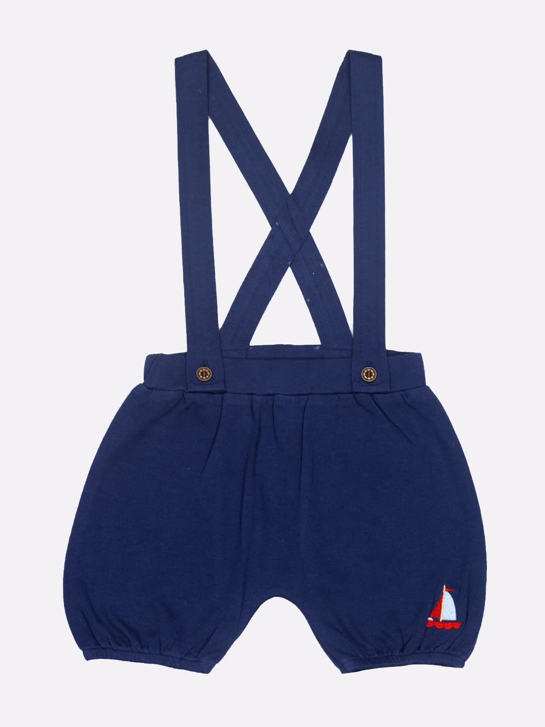 BABY GO Designer Half Sleeve Dungaree for Baby Boys (6-12M, NAVY2) 3