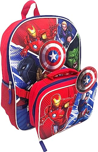 Marvel Captain America 16" Backpack With Lunch Box Set3