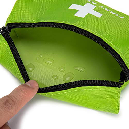 Image of Red First Aid Bag Empty First Aid Kit Empty Waterproof First Aid Pouch Small Mini for First Aid Kits Pack Emergency Hiking Backpacking Camping Travel Car Cycling (Green, 6.3x4.3 1PC)
