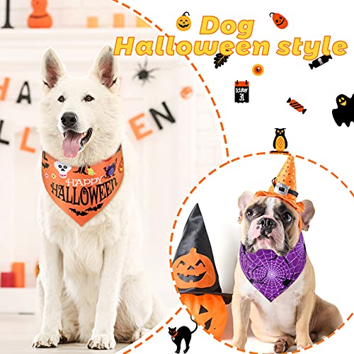 12 Pieces Dog Bandanas Triangle Bandana with Halloween Pumpkin Patterns for Halloween Pet Costume Accessories Decoration (Pumpkin and Ghost) - Image 6