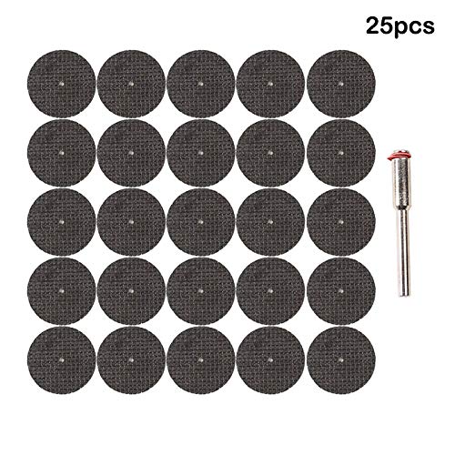 Resin Cutting Wheels Tool Kit, Resin Cut Off Wheels Disc, 25 / 100Pcs Cutting Wheels and 1pcs Mandrel, Rotary Tool Cutting Disc Accessories