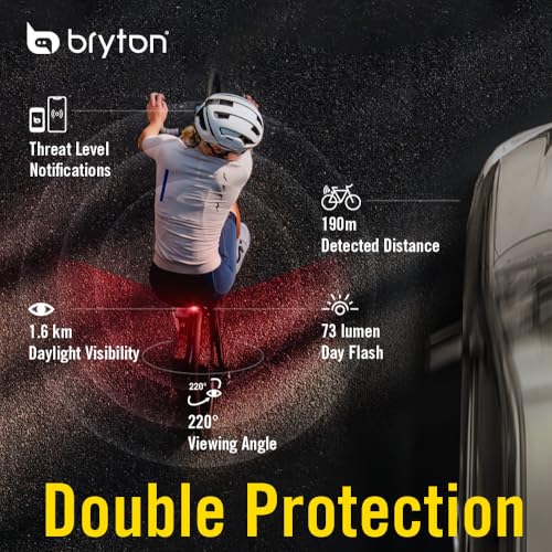 Image of Bryton GARDIA R300L Cycling /Bike Radar with Tail Light, Visual and Audible Alerts for Vehicles up to 207 Yards Away, IPX7 Waterproof, Viewing Angle 220, Support APP Display