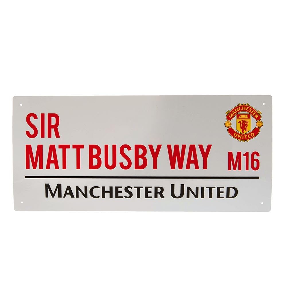 Ingzzaac Metalpostera157765 United Fc Metal Street Sign Sir Matt Busby Way Retro Metal Sign Tin Sign 8X12 Inches
