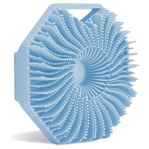 ALANX Silicone Body Scrubber, Gentle Exfoliating Body Scrubber for Sensitive Skin, Eco Friendly Shower Scrubber for Body Nourishing &Cleaning, Silicone Body Brush for Showering,Lather Well (Blue)