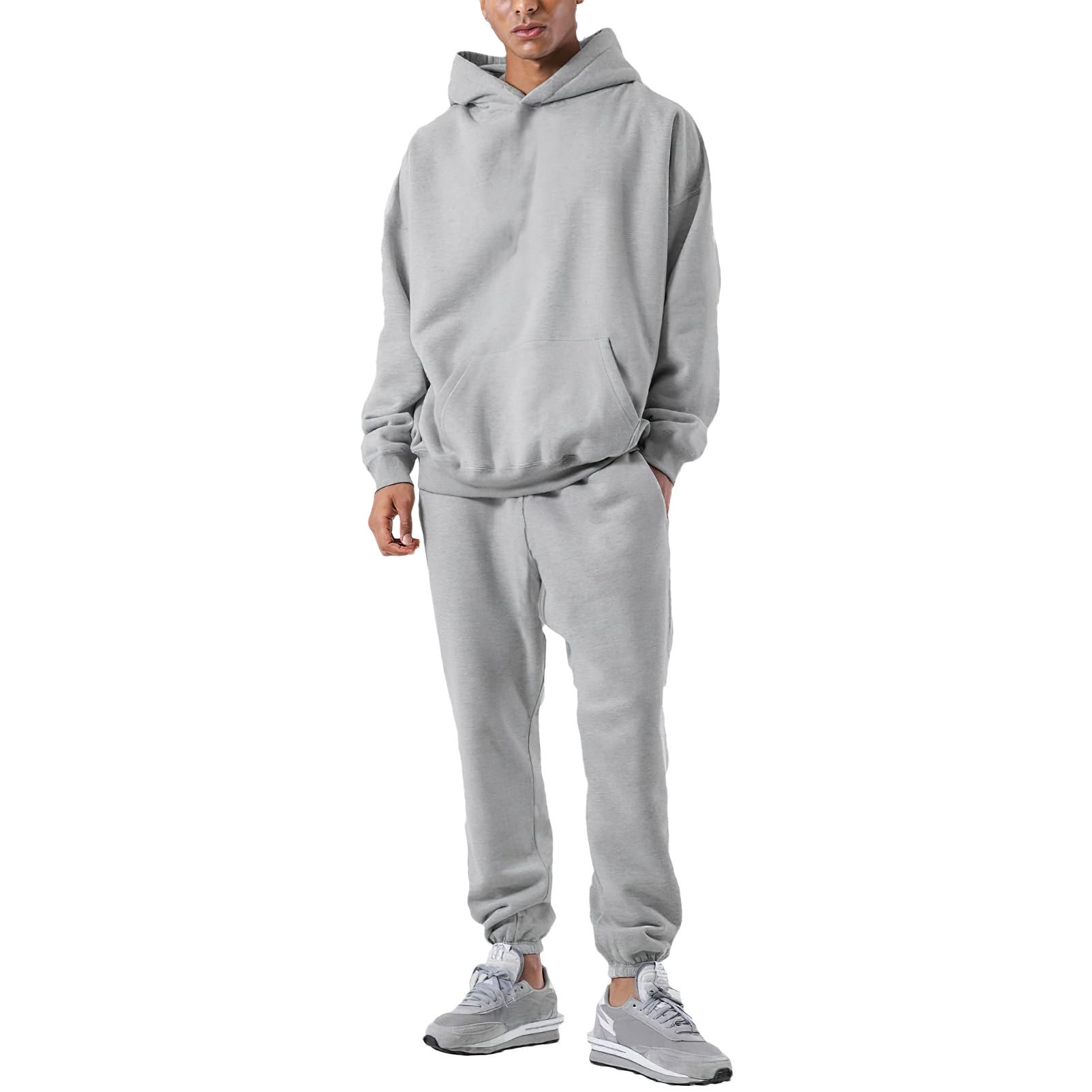 Momuk Tuta da Ginnastica Sweatsuits Sets 2 Piece per le Donne Felpa con Cappuccio in Pile per Uomo Set di Abiti da Salotto con Tasche