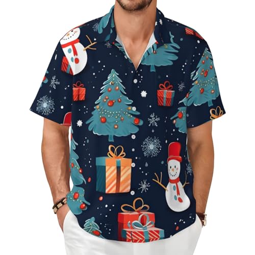 Chemise à manches courtes pour homme bleu imprimé doux et extensible