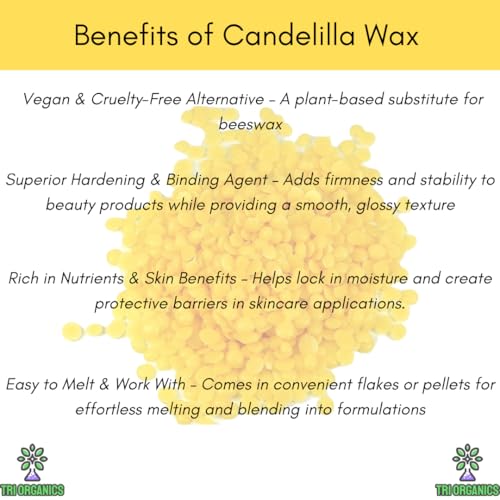 Image of Candelilla Wax 100g - Natural Vegan Wax for Lip Balm, Creams, Lotion Bars, Soap Making & DIY Cosmetic Formulations