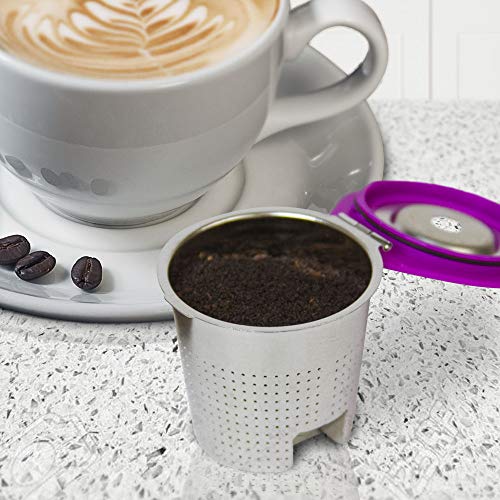 Cafe Flow Stainless Steel Reusable Metal Coffee Pod Refillable Filter Cup - Compatible With Keurig 1.0, 2.0, K-Mini, K-Duo, K-Slim & Select Single K Cup Coffee Makers (See Compatibility Chart) #TOP6