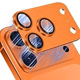 SeGinn iPhone 17 Pro Max 対応 カメラフィルム レンズカバー アイフォン 17 pro max 金属ケース 高透過率 露出オーバー防止 防爆裂 耐衝撃 キズ防止 防塵 全面保護 気泡ゼロ 貼り付け簡単 アルミ合金＋強化ガラス製 iPhone 17 Pro Max 用 レンズフィルム（オレンジ）