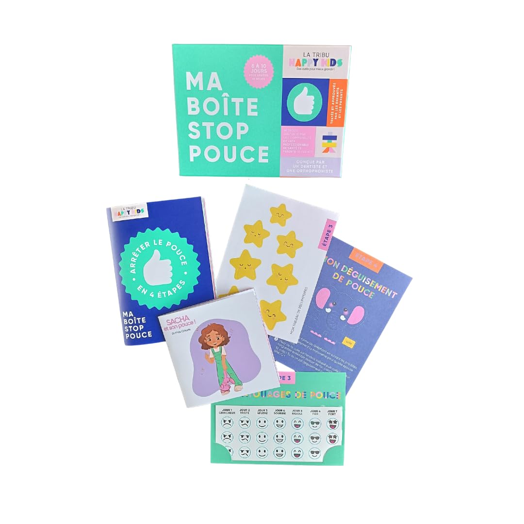 Ma Boîte Stop Pouce – Méthode pour arrêter le pouce en 10 jours dès 3 ans – Kit sevrage succion enfant conçu par pédodentiste et orthophoniste