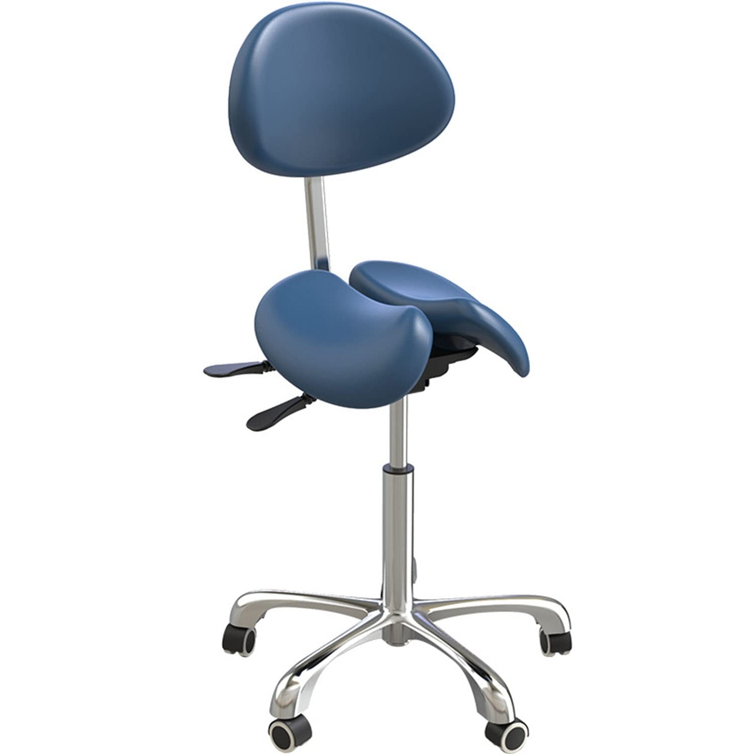 Taburete giratorio ergonómico de altura ajustable, silla dental médica giratoria, piel sintética, ideal para oficina, salón, hospital y laboratorio