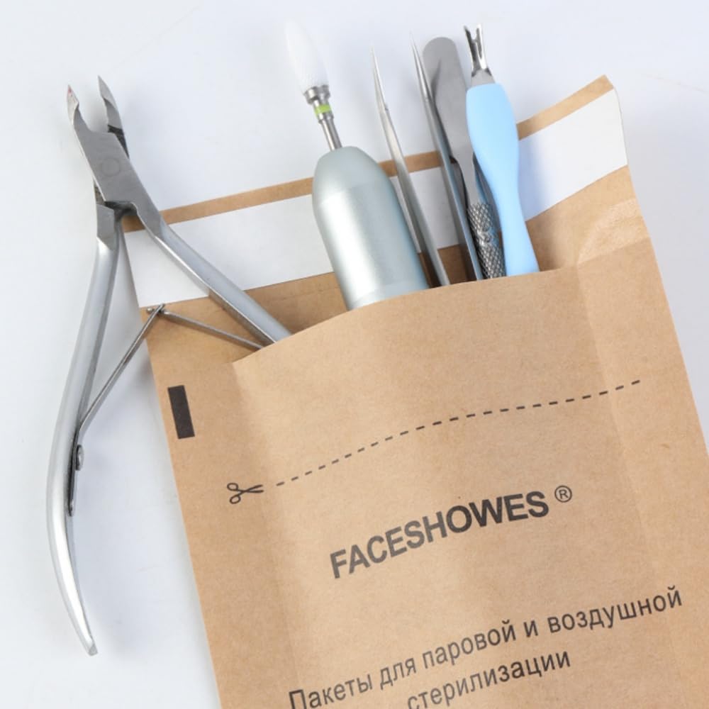 50PCS Sacchetti per La Sterilizzazione, Dentale Sacchetto Autosigillante, Borsa di Sterilizzazione Monouso, 100 X 200MM