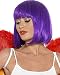 Short Bob Wigs Purple Wig for Women with Bangs Straight Synthetic Wig Natural As Real Hair 12''with Wig Cap BU027PR