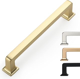 9BUILD 10 Pack 5 Inch Brushed Brass Cabinet Pulls,Kitchen Hardware