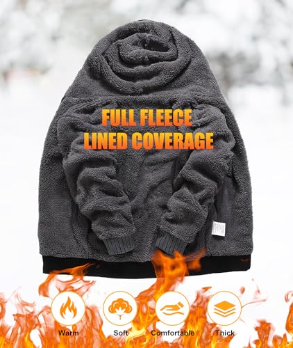 SWISSWELL Men Zip Up Hoodies Sherpa Lined Jacket Heavyweight Fleece Sweatshirt Winter Warm Hooded Coat2