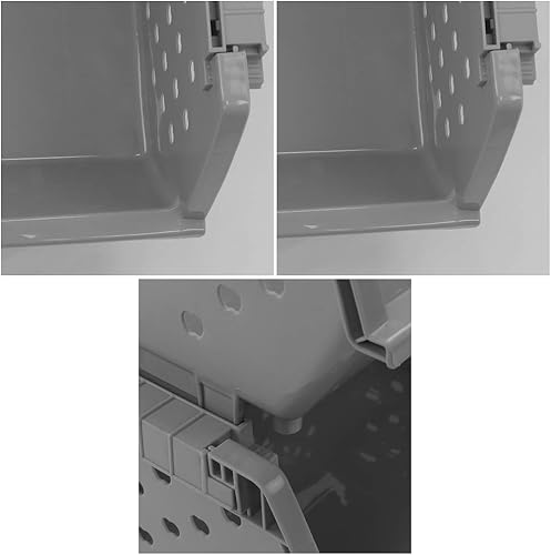 Miniatura 3 de Paquete de 4 cestas de almacenamiento apilables de plástico grande, cestas apilables de plástico para cocina, color gris