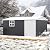 AirWire 14x10 FT Outdoor Metal Storage Shed with Window, Heavy-Duty Galvanized Steel Tool Shed with Lockable Doors, Waterproof Garden Shed for Backyard, Patio, Lawn, Black