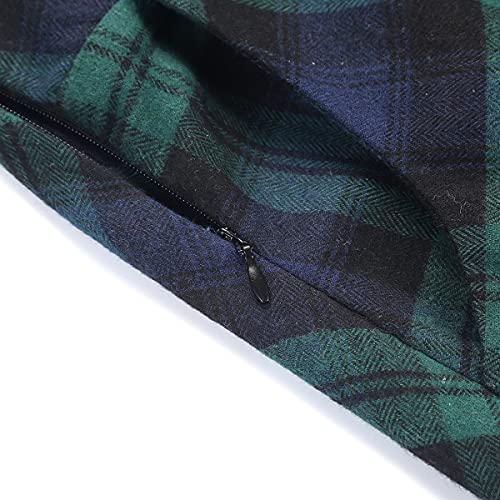 IDEALSANXUN Plaid Skirt for Womens High Waist Aline Pleated Midi Skirts4