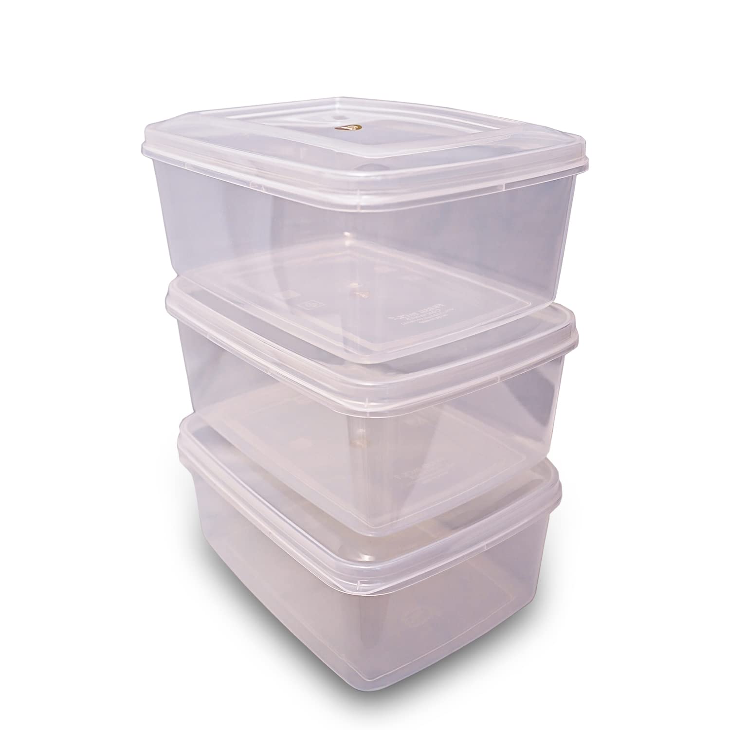 chetan rectangle plastic storage boxes, transparent containers, medium boxes for jewellery/medicines/stationery/cosmetics/ accessories_(lxbxh- 29 x 21 x 12 cm)_ (pack of 3)(size no - 7)