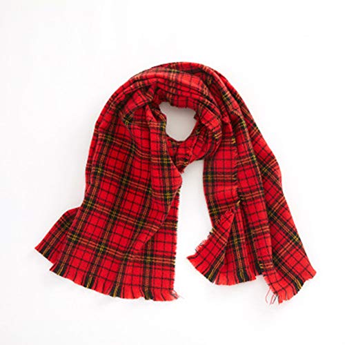 MOYAN Autumn And Winter Literary Japanese And Korean Imitation Cashmere Plaid Scarf Female Wild Thick Short Tassel Ladies Shawl Student Collar,f