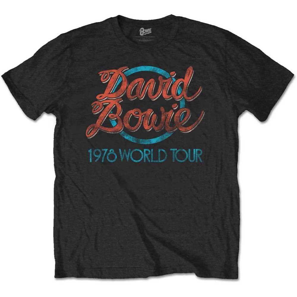 Rockoff Trade Men's David Bowie 1978 World Tour T-Shirt, Black (Black), XX-Large (Manufacturer Size:XXL)