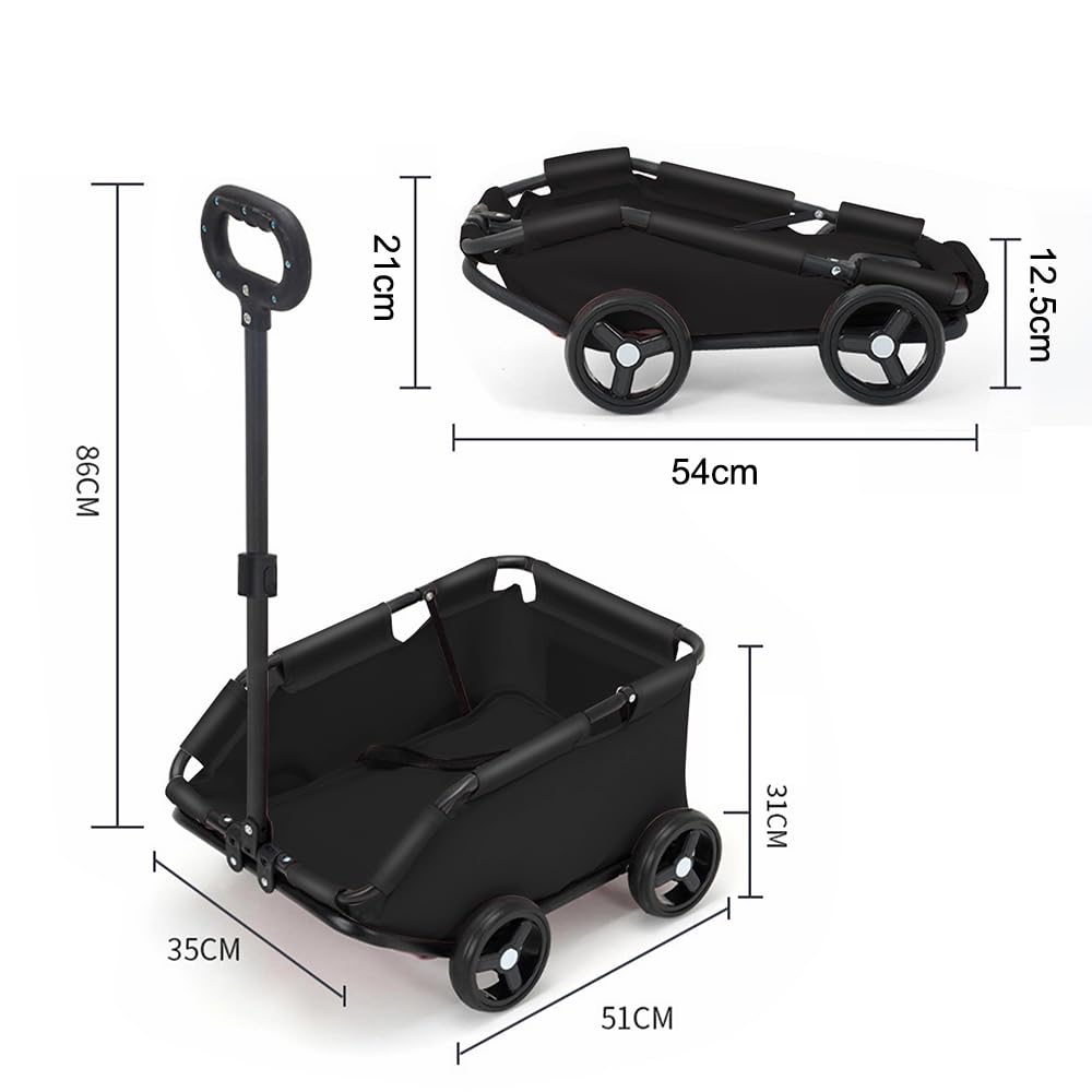 Mini poussette pour animaux de compagnie,4 Roues Poussette Chien pliable,avec poignée de traction extensible en plein air,pour chiens et chats jusqu'à 10 kg,Coussin Lavable