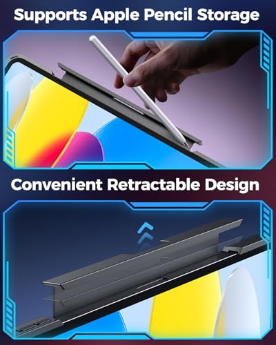 SIBEITU Keyboard Case for iPad A16 11th Gen 11" 2025 & 10th Gen 10.9" 2022, Clear Wireless Keyboard Protective Cover with Multi-Touch Trackpad, 7-Color Backlight & 3-Brightness, 360 Rotatable, Black