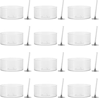 Plastic Tealight Cups Clear Tea Light Candle Cups Empty Tealight Tin Case 10pcs with Candle Wicks 100pcs for DIY Candle Making Material Supplies Empty Tealight Containers
