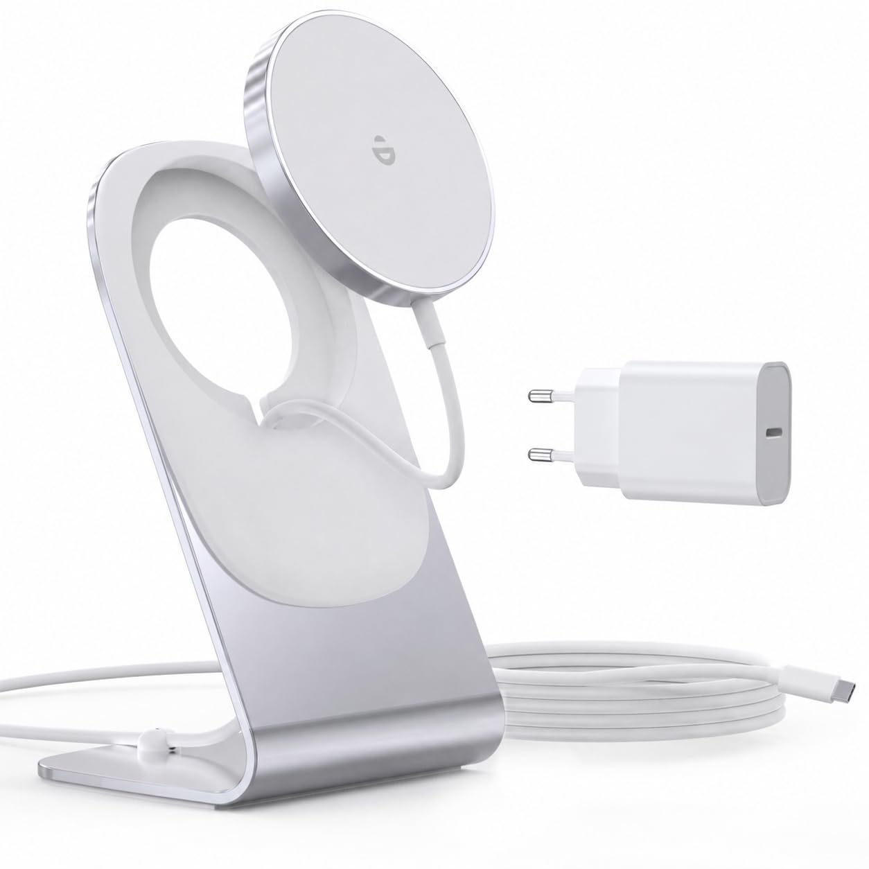 Wireless Charger Kompatibel mit Mag-Safe Ladegerät, Induktive Ladestation Kabellos Schnellladegerät kompatibel für iPhone 17e/17/16/15/14/13/12 Pro Max/Air/Plus/Pro Serie