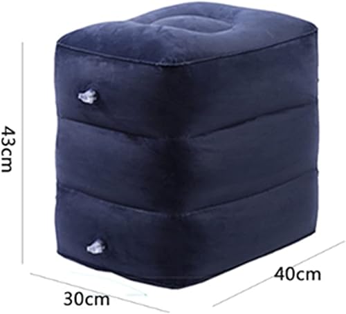 Miniatura 8 de Reposapiés inflable para viajes aéreos, almohada de viaje de altura ajustable para niños y adultos con 3 capas para avión, automóvil, autobús,