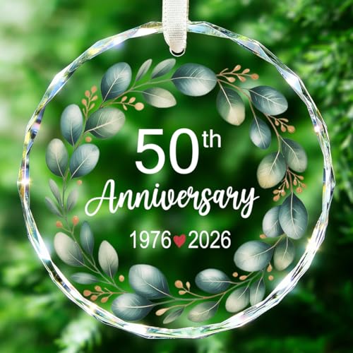 50th Anniversary Wedding Gifts 50th Anniversary Crystal Glass 50 Year Anniversary Wedding Gifts for...