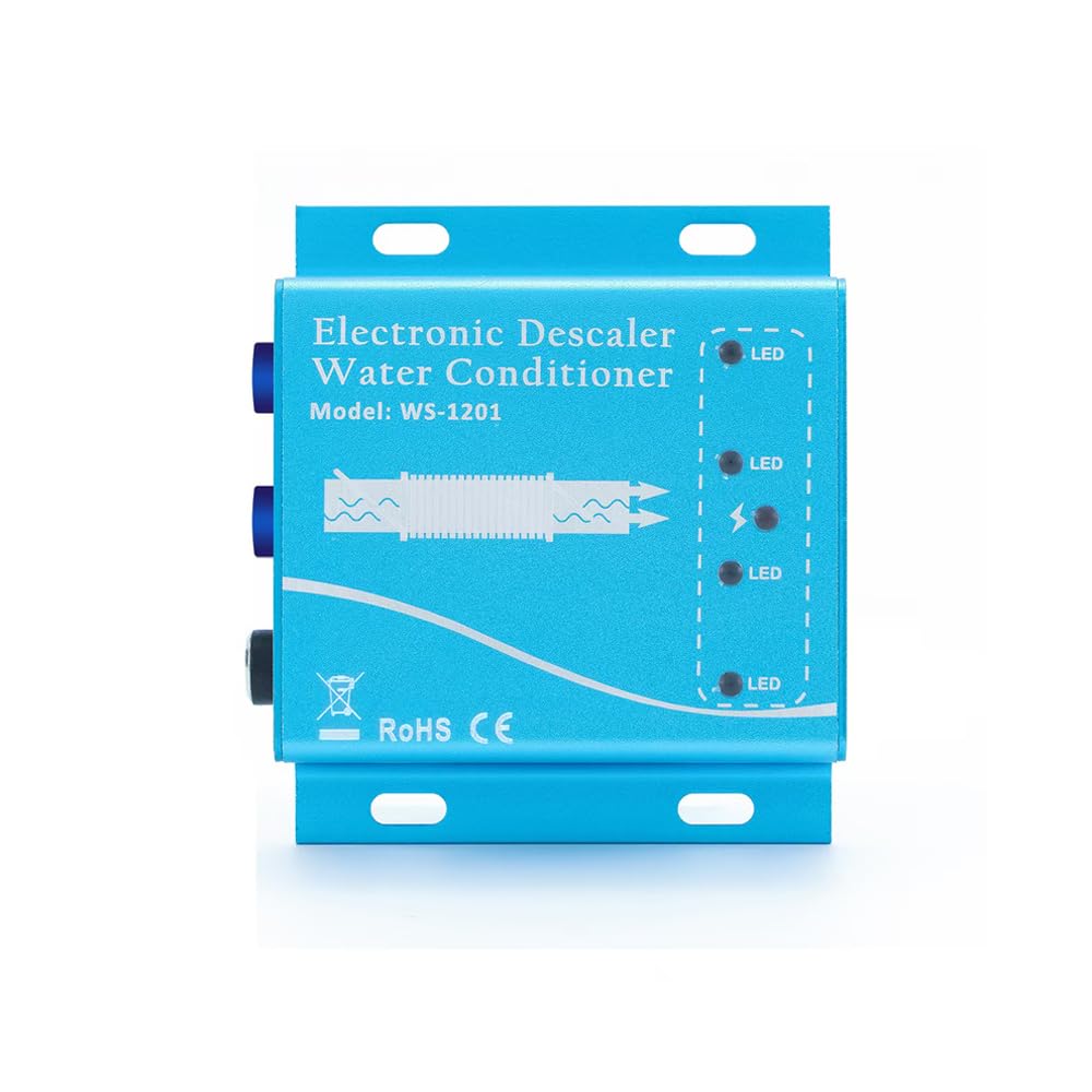 Descalcificador electrónico de agua, sistemas de descalcificación de agua, alternativa para toda la casa, sin sistema suavizante de agua salada, reduce la cal y evita la acumulación de depósitos