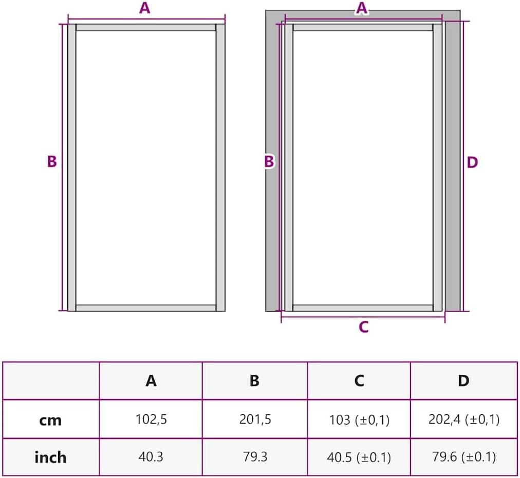 vidaXL Modern Interior Door with ESG Glass and Aluminum Frame, Transparent and Black Design, Easy to Install, 40.4"x79.3" Size, Includes Mounting Materials and Aluminum Alloy Handle