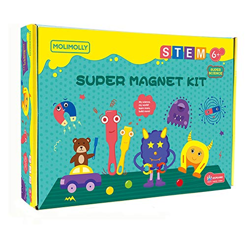 MOLIMOLLY Magnetic Science Lab Kit for Kids Ages 6+, Science Kit with Fact-Filled Guide?STEM Toys for Education Science Experiment Homeschool