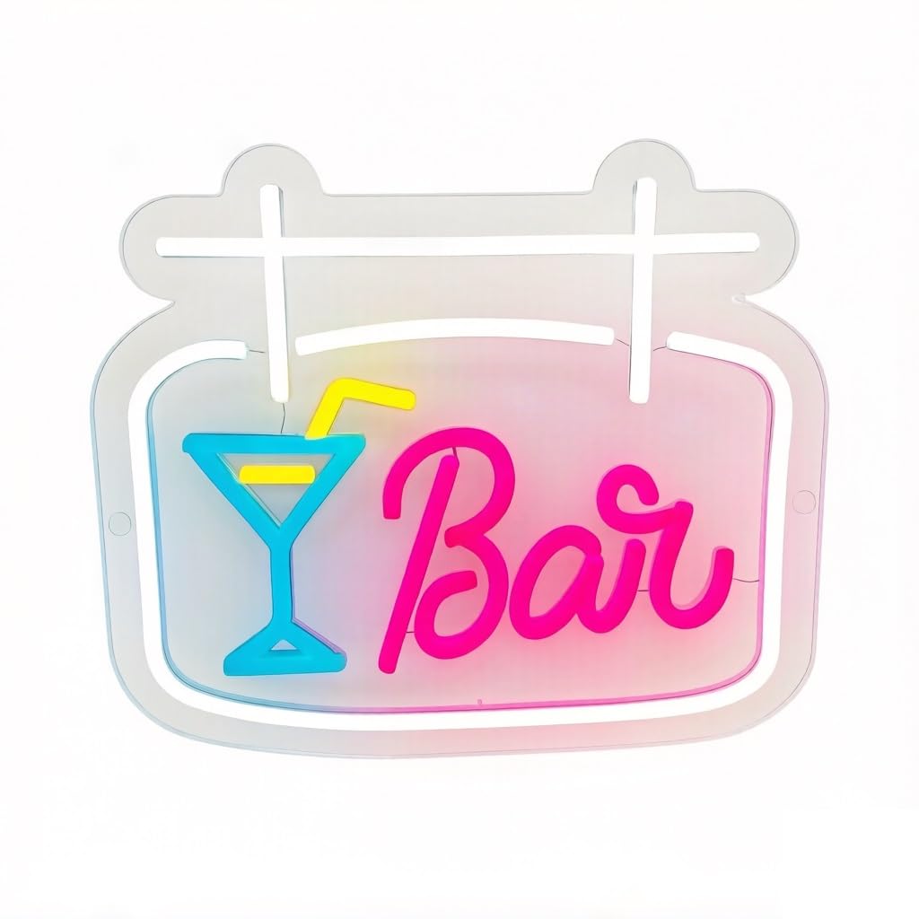 Dimmable LED Neon Sign Beer Bar Acrylic Wall Light Pub Home Party Decor(Bar2(11.8 * 11.26in))